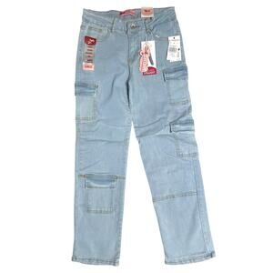 Red Bottoms Light Blue Denim Cargo Jeans Jr. 16 New